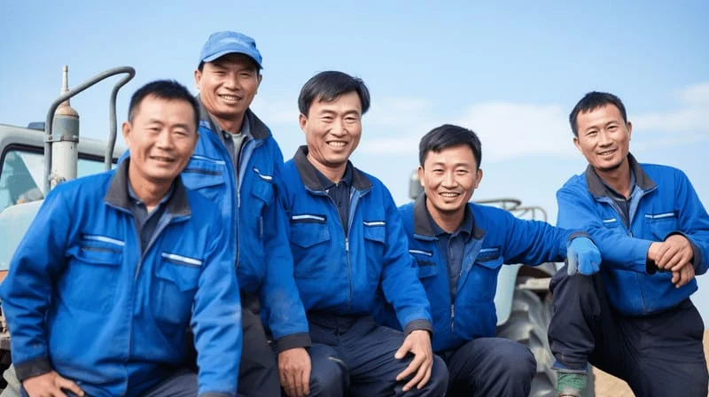 Foto grupal del equipo técnico de Cropilots, especializado en soporte, mantenimiento y desarrollo de maquinaria agrícola
