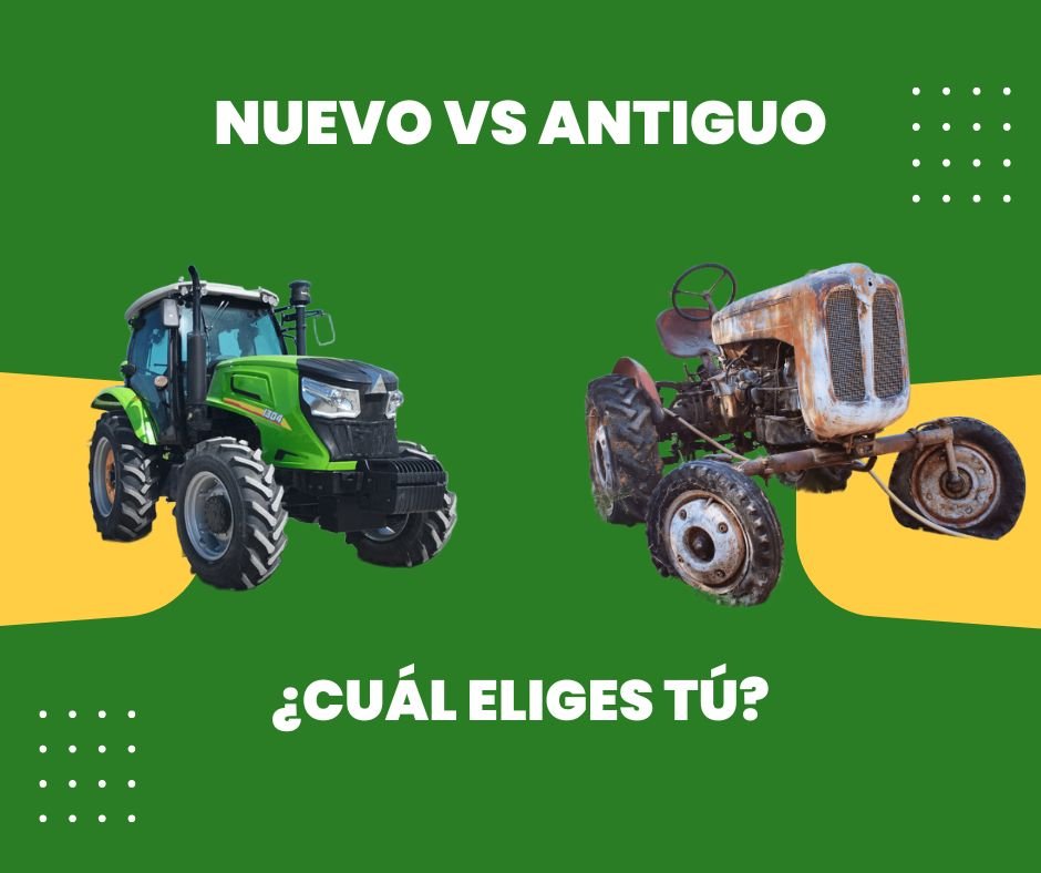 Tabla comparativa mostrando diferencias entre tractor nuevo y tractor antiguo en rendimiento y consumo