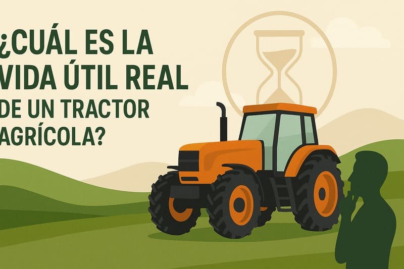 Ilustración colorida de la vida en tractor en el campo, muestra trabajo agrícola y paisajes rurales.