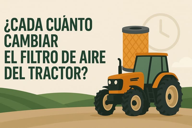 Ilustración detallada de un filtro de aire de tractor agrícola para sistemas de filtración eficiente.
