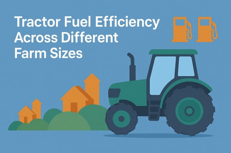 Tractor moderno en campo mostrando eficiencia de combustible y agricultura sostenible