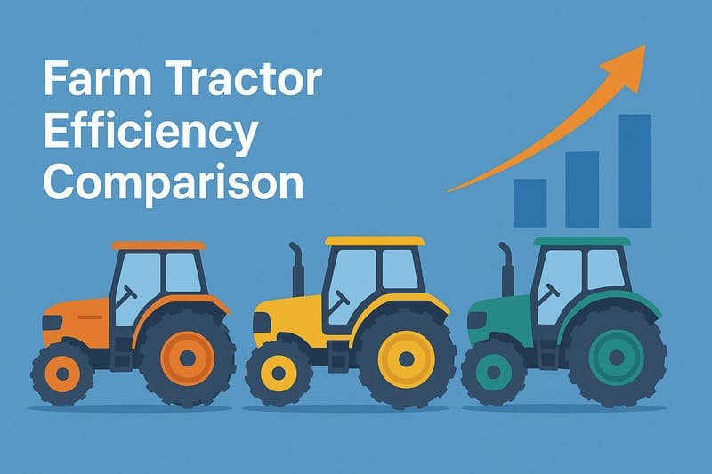 Tractores agrícolas de distintas marcas comparando eficiencia en un campo productivo latinoamericano.